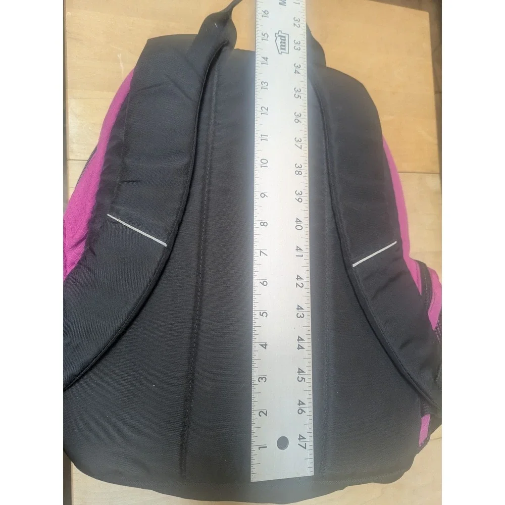 L.L.Bean Pink Butterfly Backpack  Black‎ School Book Bag Travel Daypack Hiking